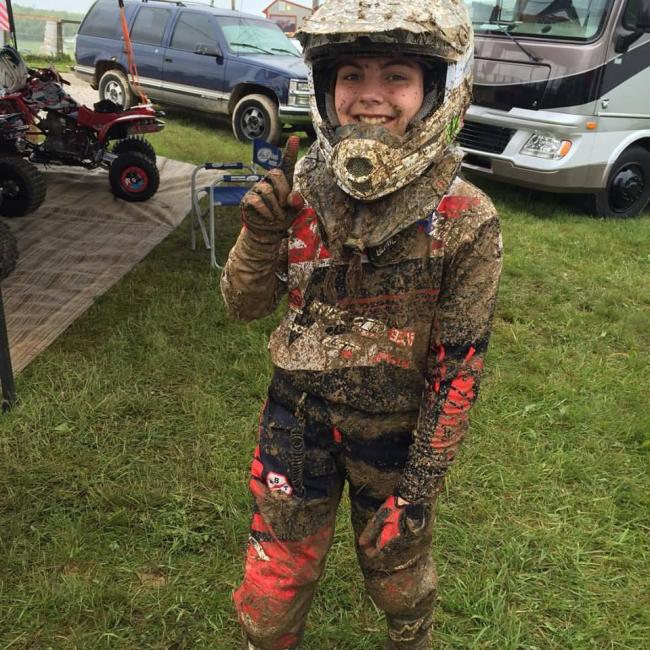 Emily Saieva was all smiles after her moto win on Saturday!
