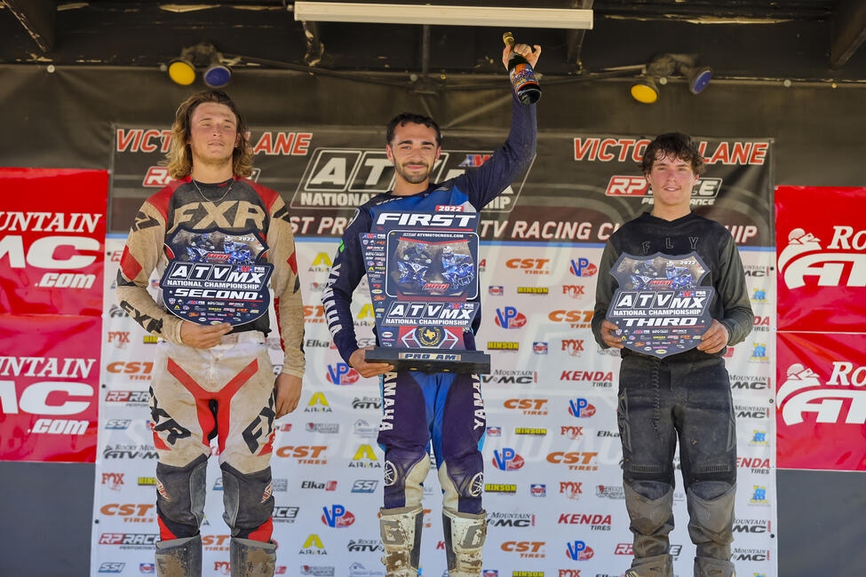 Blair Miller (center) earned the Pro-Am win on Sunday, followed by Joseph Chambers (left) and Andrew Schadtle (right) in second and third. Photo: Ph3 Photos