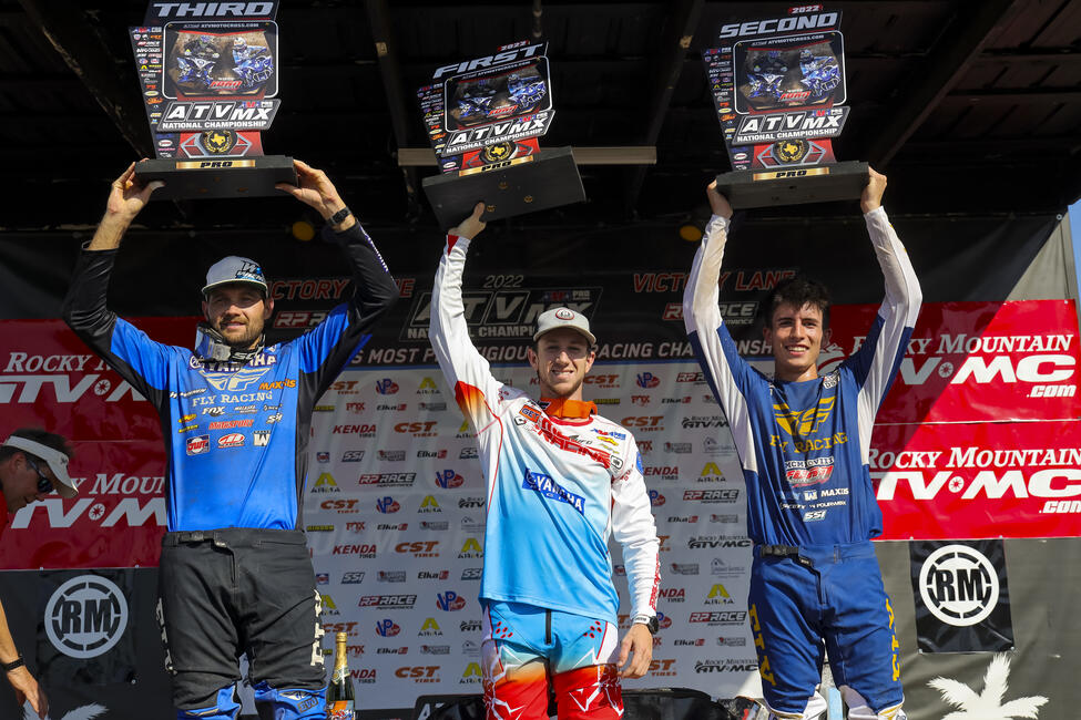 Joel Hetrick (center), Bryce Ford (right) and Chad Wienen (left) rounded out the top three AMA Pro finishers in Texas. Photo: Ph3 Photos