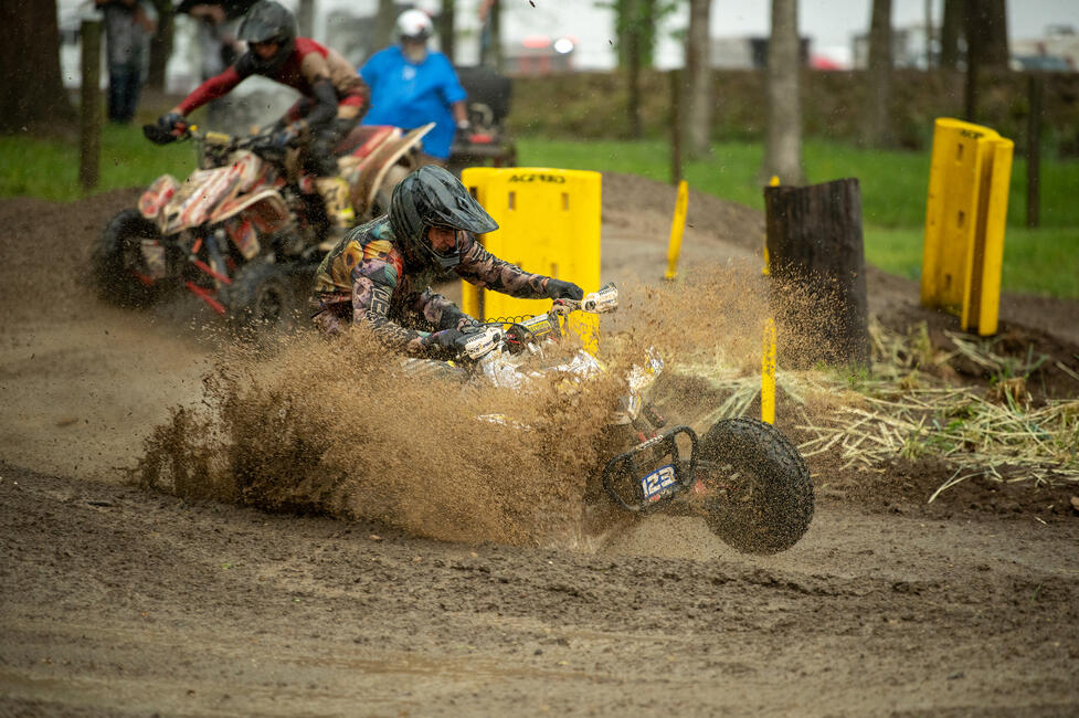 Nick Denoble earned the moto two win in some of the muddiest conditions.