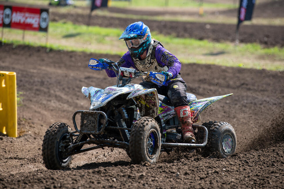 Andrea Berger clinched the WMX class win at Ironman Raceway.