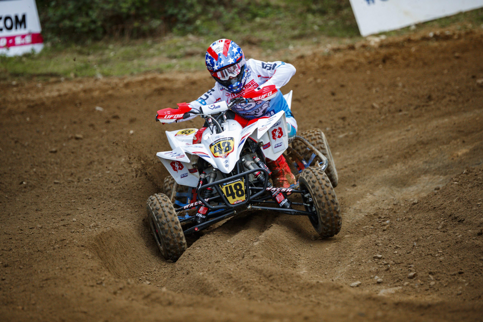 Three-time AMA Pro ATV Motocross National Championship Series champion Joel Hetrick tallied perfect results at the event. Photo Credit: ATVMX Europe