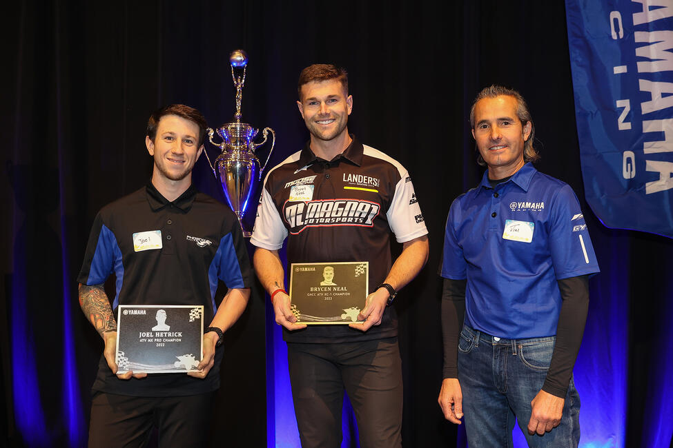 Joel Hetrick (left) earned another spot on the Yamaha Wall of Champions.