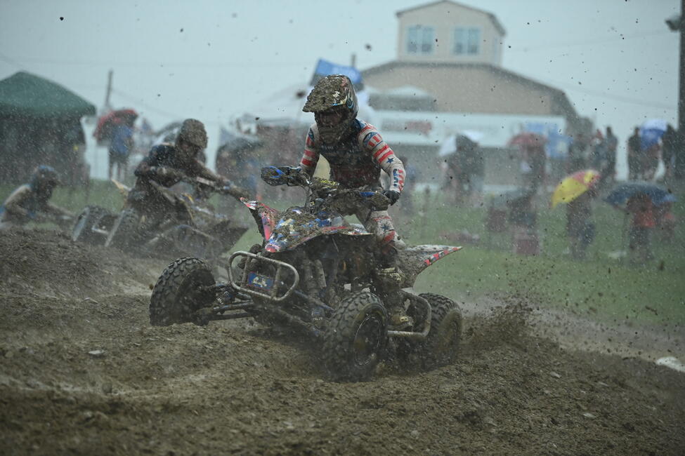 The skies opened up during the first Pro moto at Pleasure Valley. Bryce Ford would take the win, and go 1-2 for his second overall win of the season.
