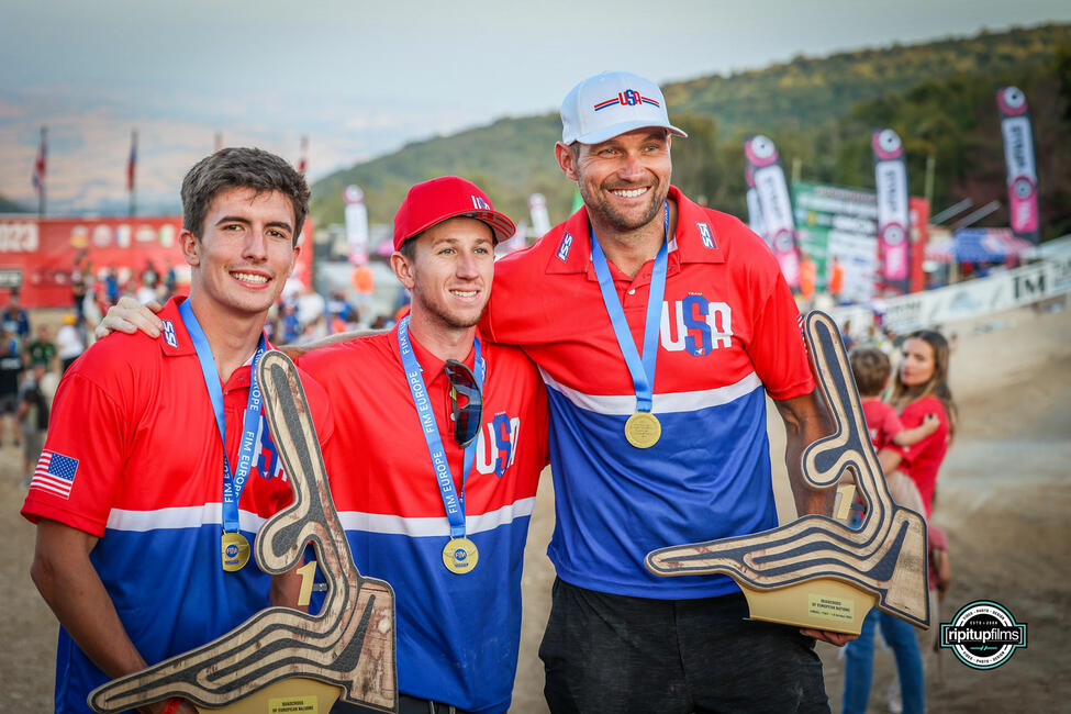 The 2023 U.S. team of Bryce Ford, Chad Wienen and Joel Hetrick earned the team’s fifth title. Photo credit: Ripitup Films