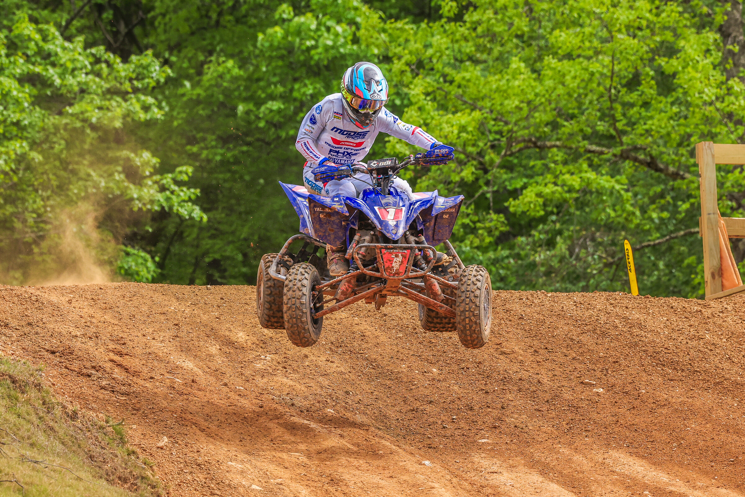 Joel Hetrick (Phoenix Racing Yamaha) went 1-1 to stay undefeated at Lake Sugar Tree.