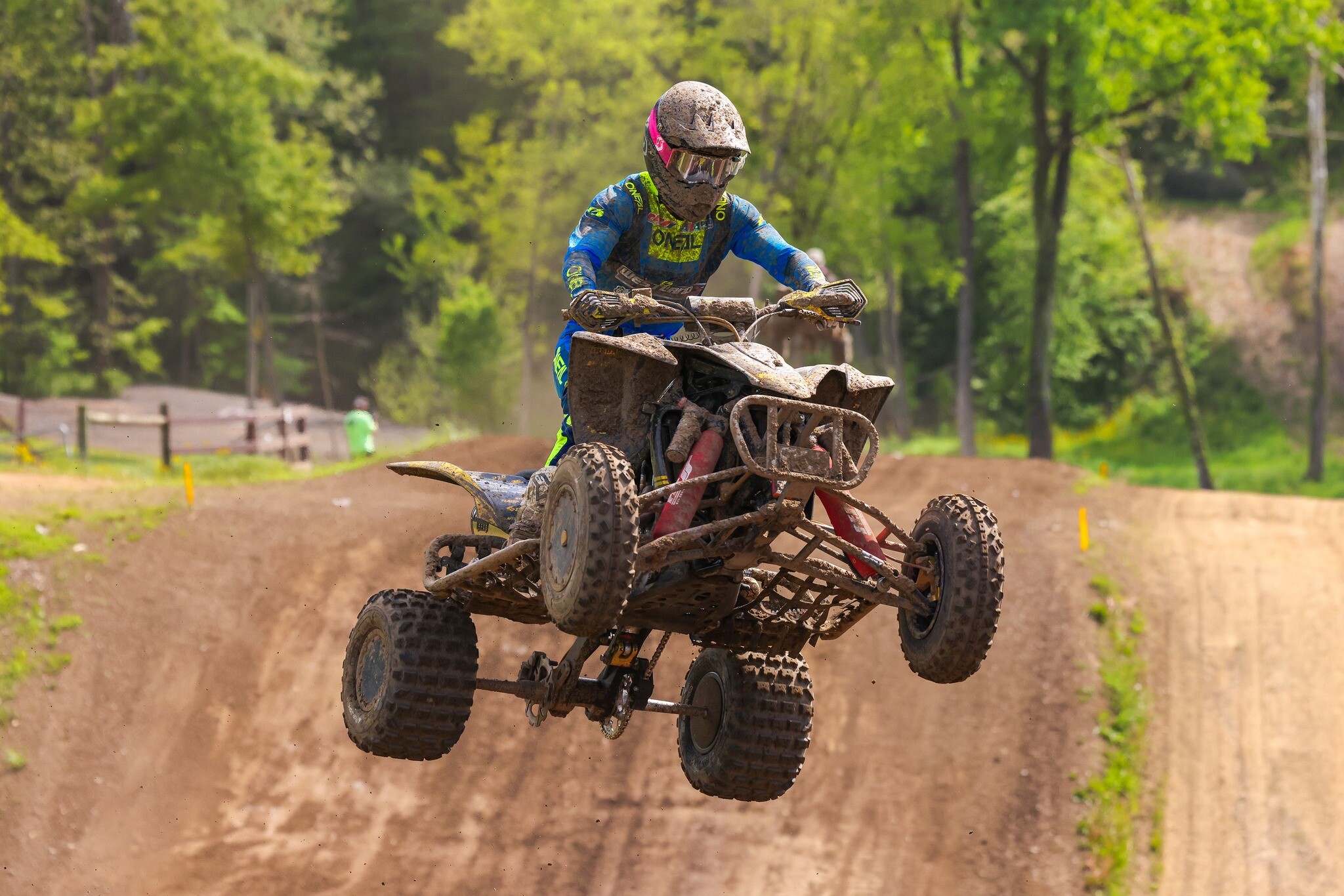 Brandon Hoag remounted and finished third overall on the day.